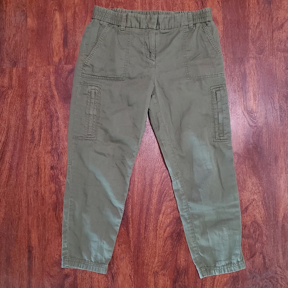 Loft Womens Tapered Leg Olive Green Cargo Pants Size 0 Petite